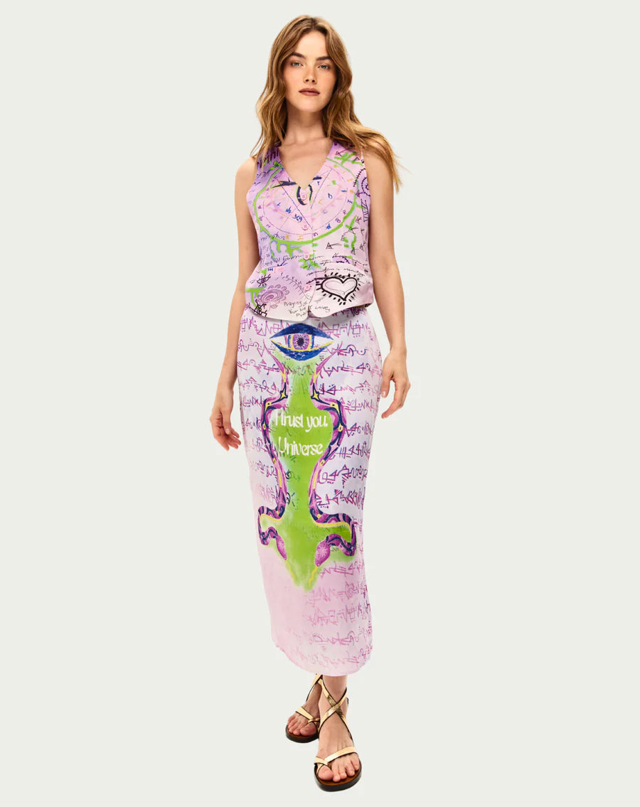 ME369 Valery Pencil Skirt in Runic Whisper