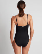 Lauren by Ralph Lauren Beach Club Solids V Wire Swimsuit - Black