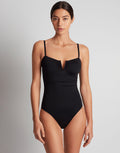 Lauren by Ralph Lauren Beach Club Solids V Wire Swimsuit - Black