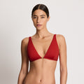 Ralph Lauren Logo-Trim Triangle Bikini Top - Cruising Red
