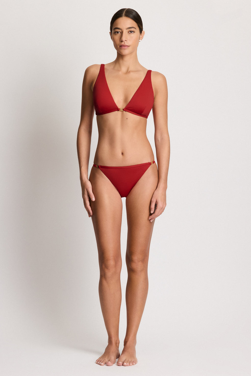Ralph Lauren Logo-Trim Triangle Bikini Top - Cruising Red