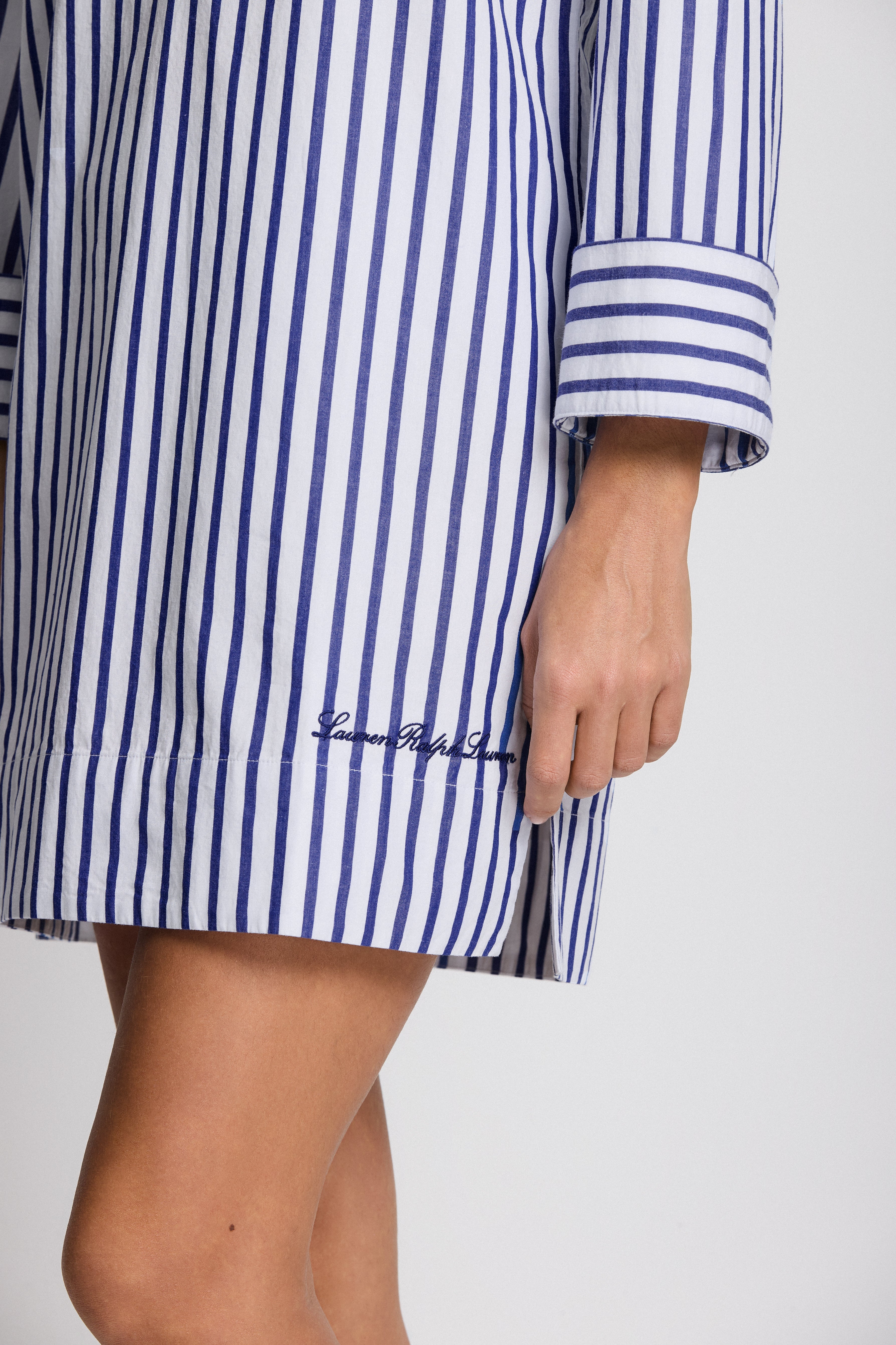Lauren by Ralph Lauren White Cuff Tunic Blue and White