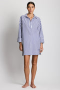 Lauren by Ralph Lauren White Cuff Tunic Blue and White