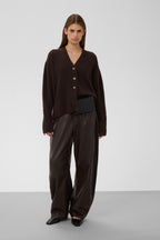 Soaked in Luxury SLBEAN Chocolate Brown Cardigan