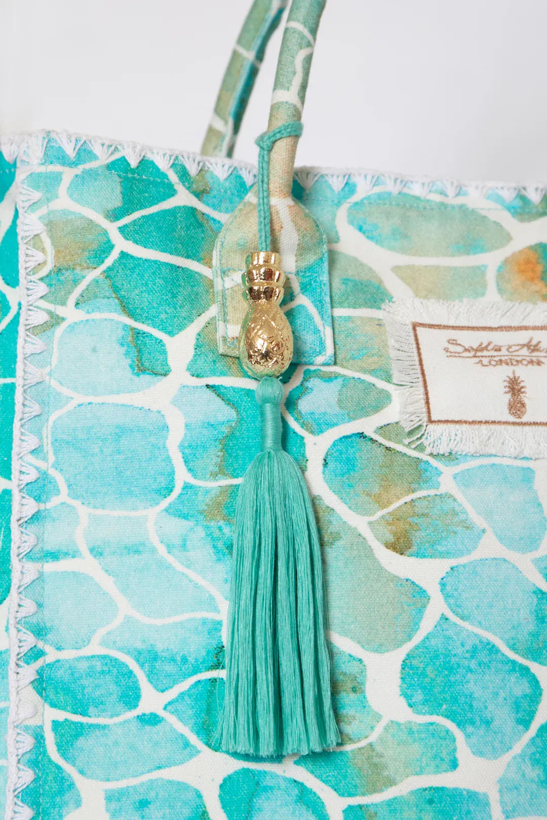 Barbados Beach Bag Aqua Pebbles