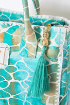 Barbados Beach Bag Aqua Pebbles