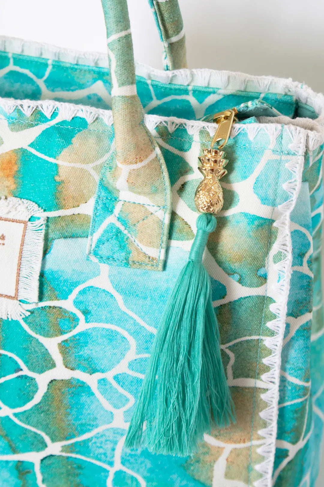 Barbados Beach Bag Aqua Pebbles