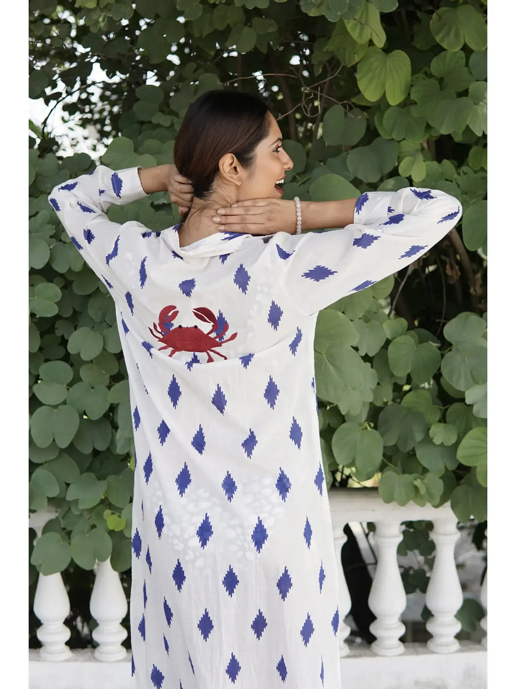 Crab Print Kimono