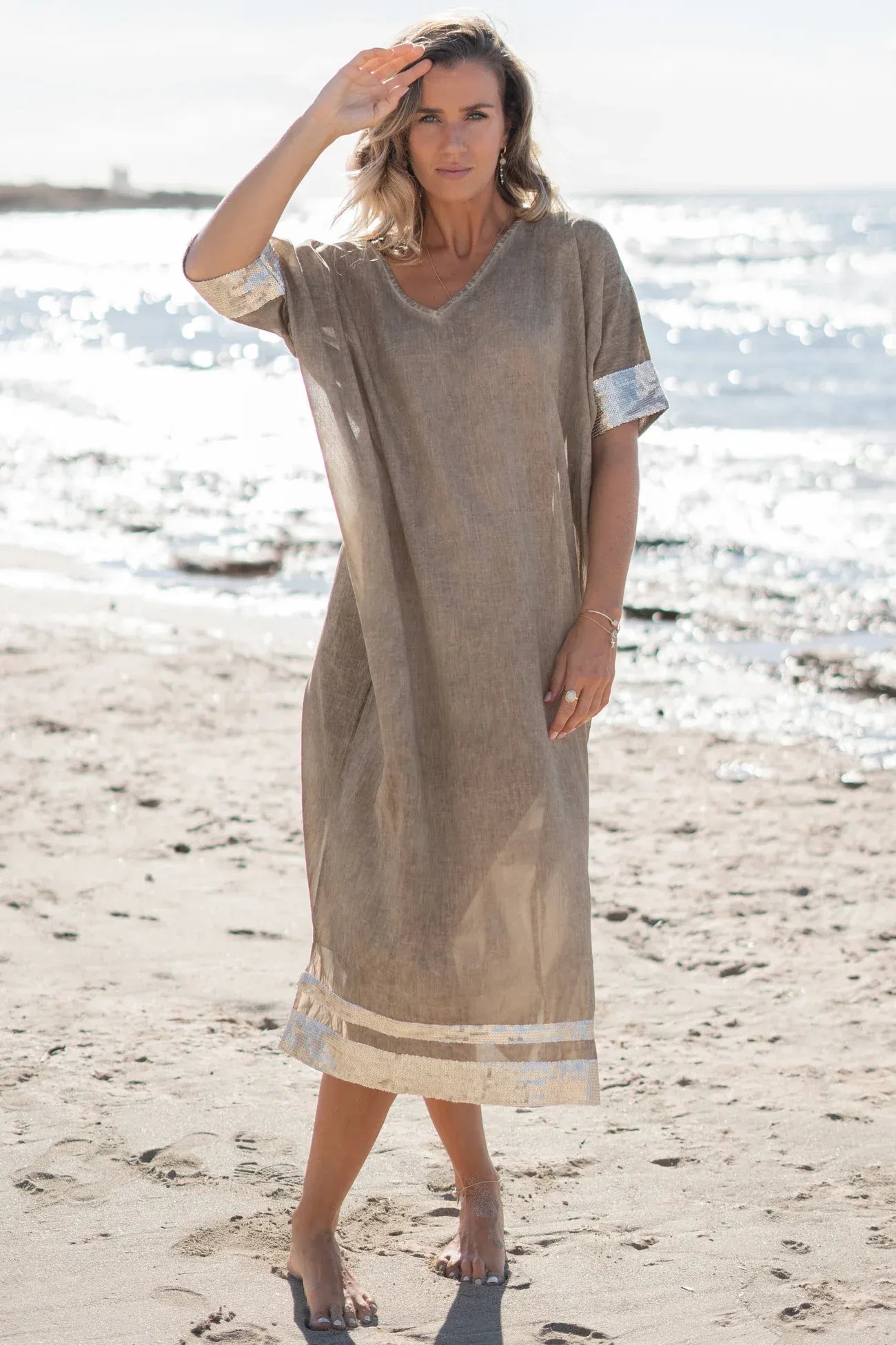 Kaftan Jada Taupe long