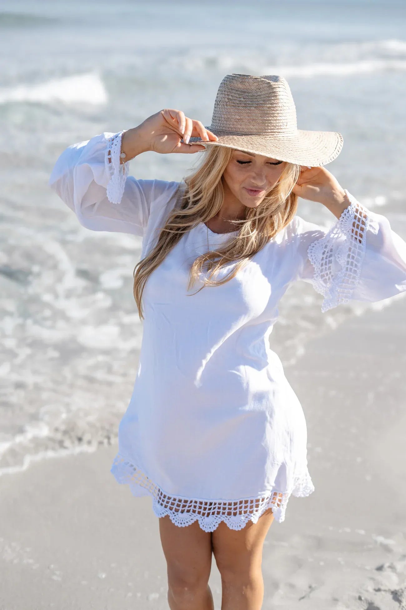 Lily Lace Dress White