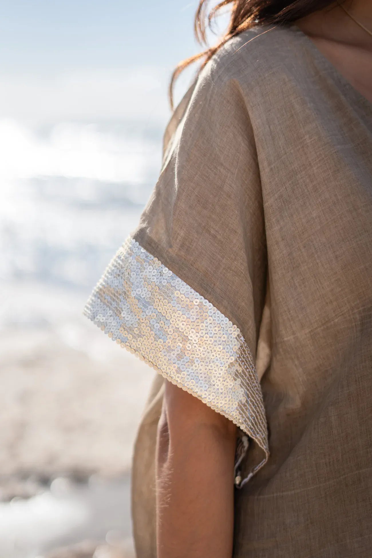 Jada Flo Short Kaftan Taupe