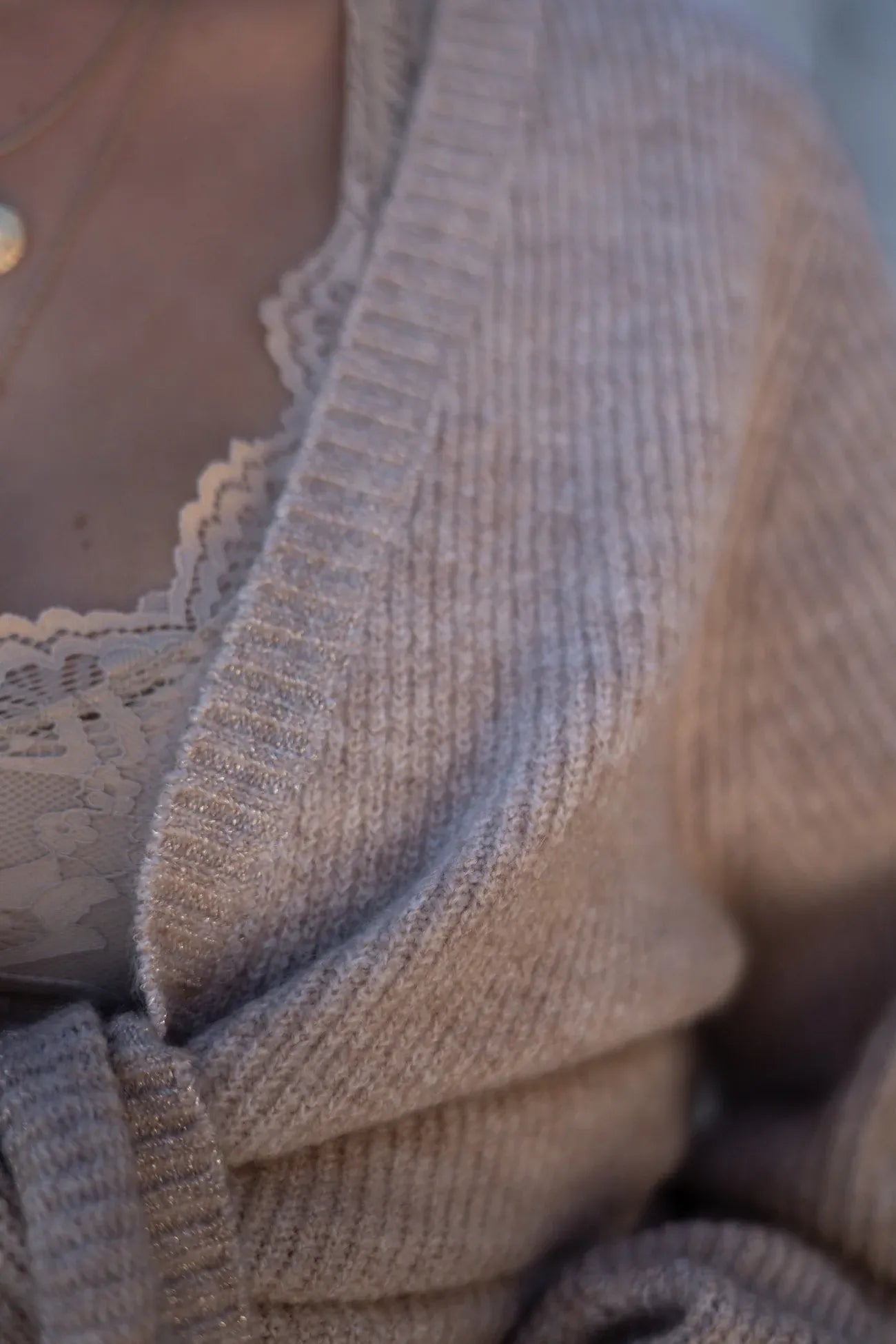 Lana Trenza Cardigan Light Taupe