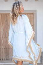 Fresco Short Fringe Kimono