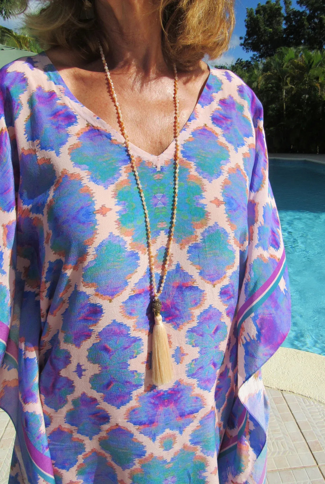Orchid Paradise Silk Kaftan