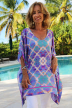 Orchid Paradise Silk Kaftan