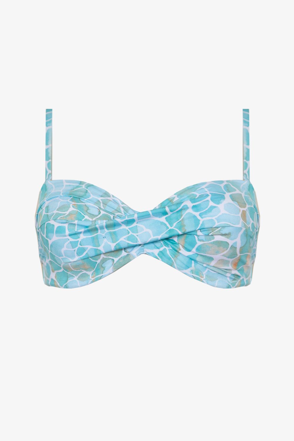 Rio Twist Bikini Top Aqua Pebbles