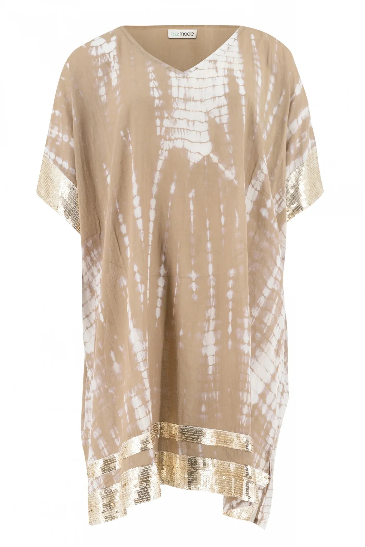 Short Kaftan Jada Taupe Tie Dye
