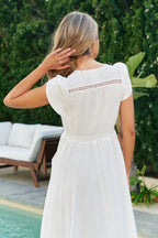 White Mirage Embroidered Carmen Maxi Dress