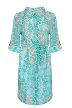 Zanzibar Shirt Dress Aqua Pebbles