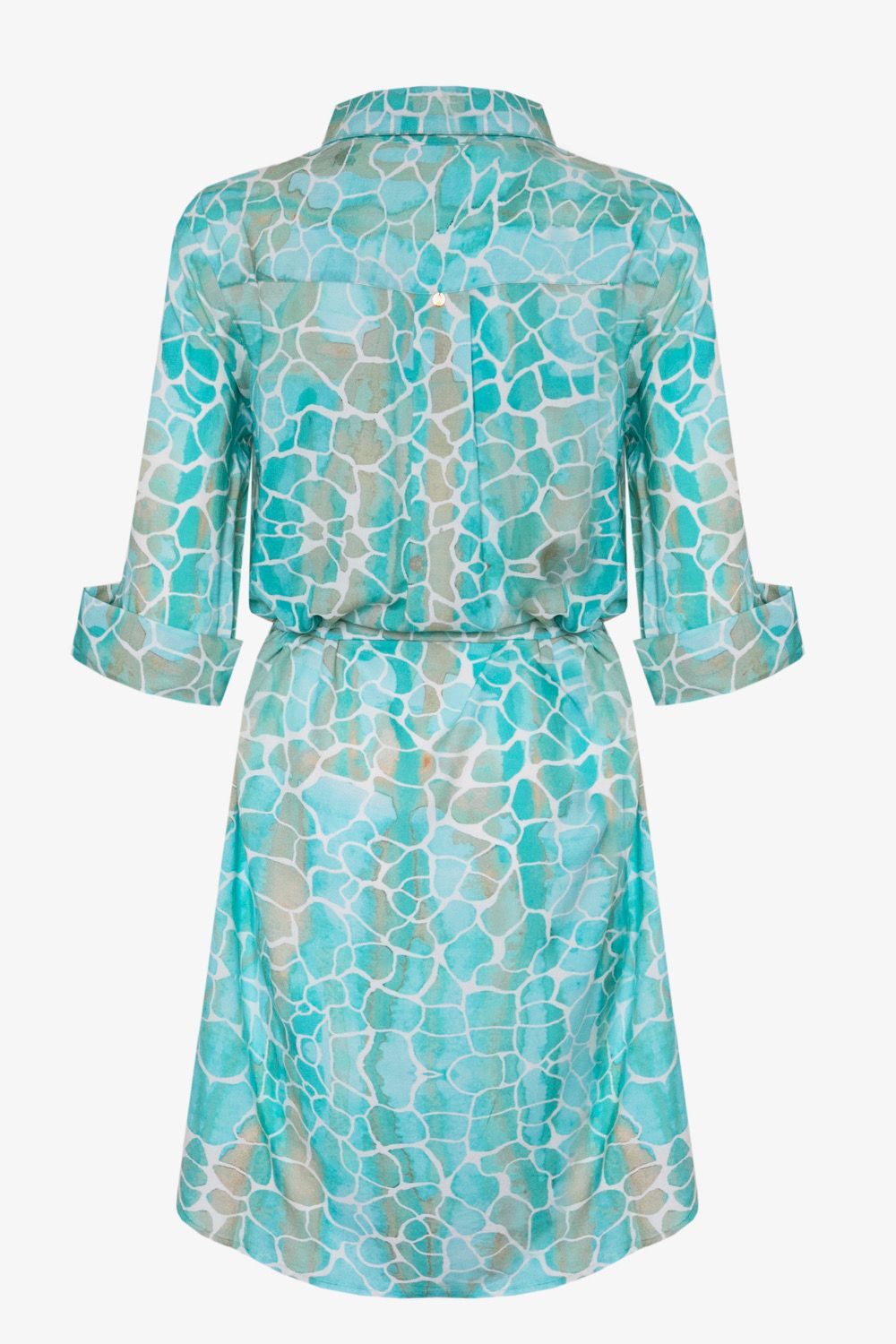 Zanzibar Shirt Dress Aqua Pebbles