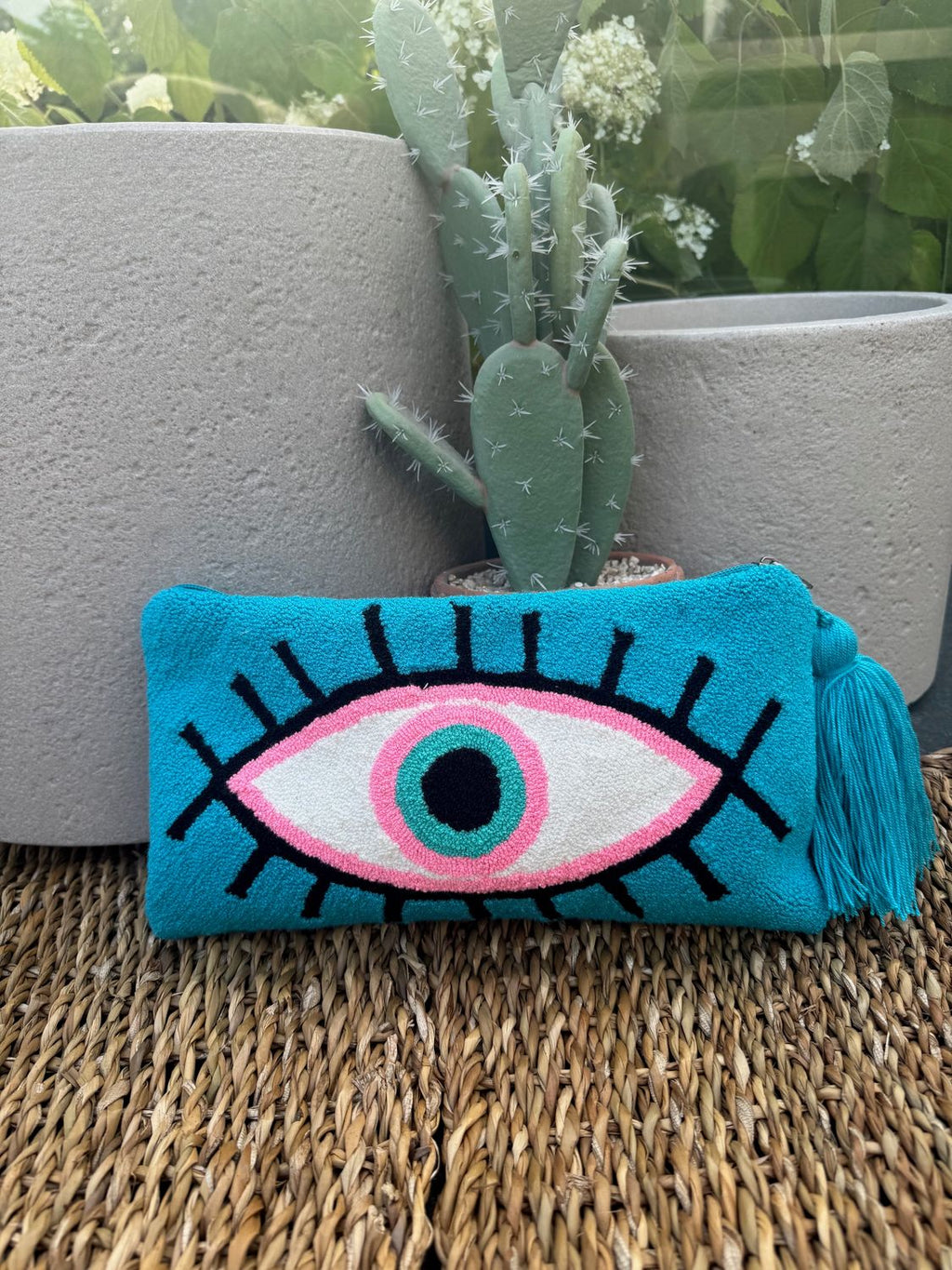 GREEK EYE TURQUOISE CLUTCH