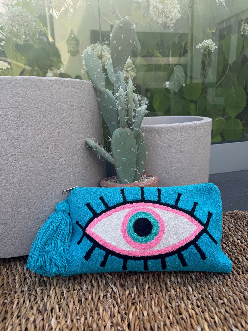 GREEK EYE TURQUOISE CLUTCH