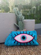 GREEK EYE TURQUOISE CLUTCH