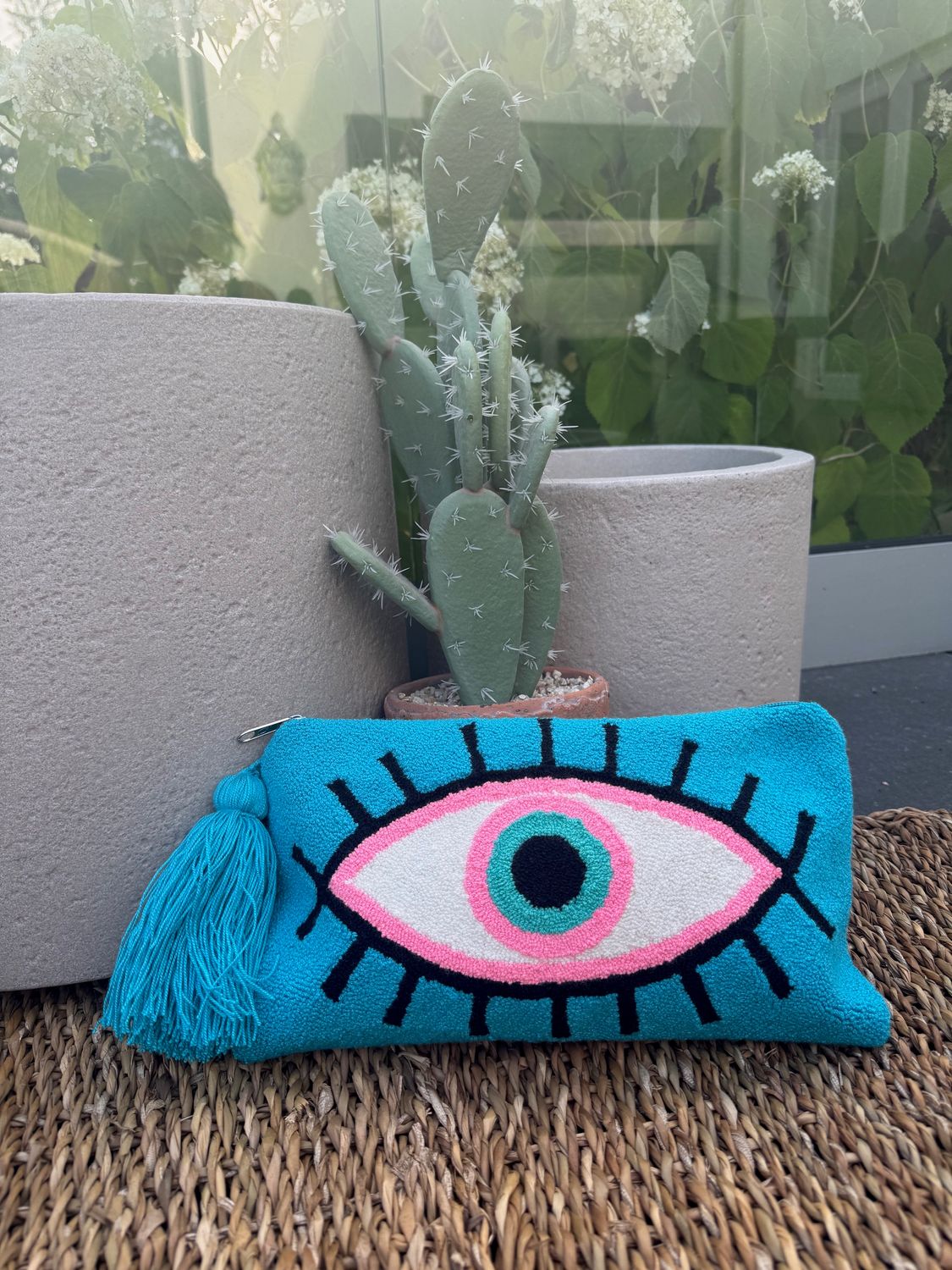 GREEK EYE TURQUOISE CLUTCH