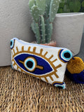 Off White Greek Eye Clutch