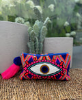 Blue multi Greek Eye Clutch