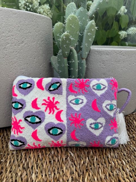 Lilac Heart Eye Clutch