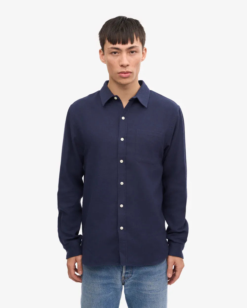 Colorful Standard Organic Flannel Shirt Navy blue