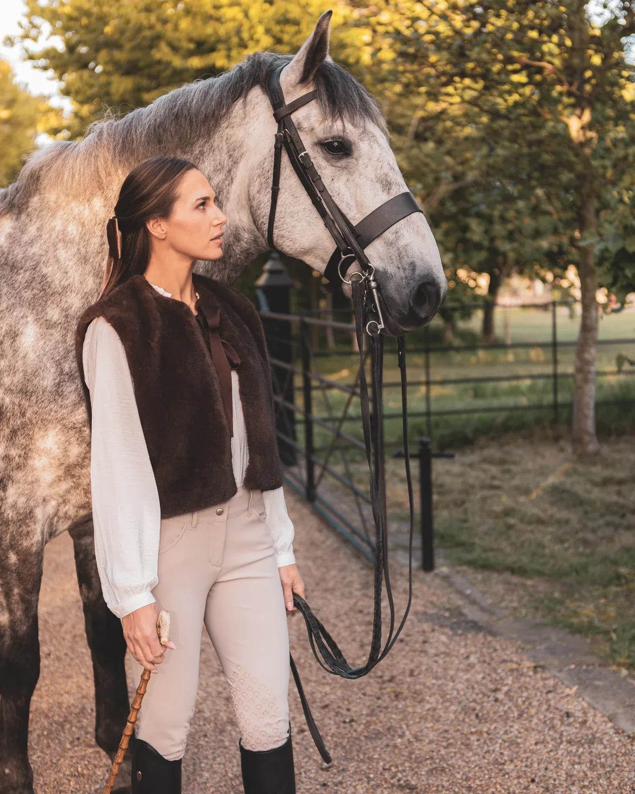 Felicity Faux Fur Gilet Cappucino