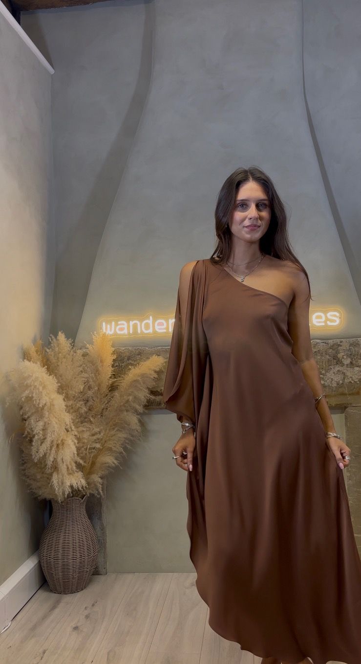 Nouvelle SILK95FIVE Ritz Caftan Dress Nutmeg