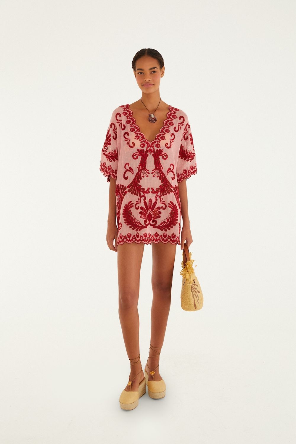 Farm Rio Arabesc Light Pink Dress