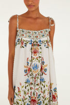 Farm Rio Stitched Garden Off White Maxi Dress