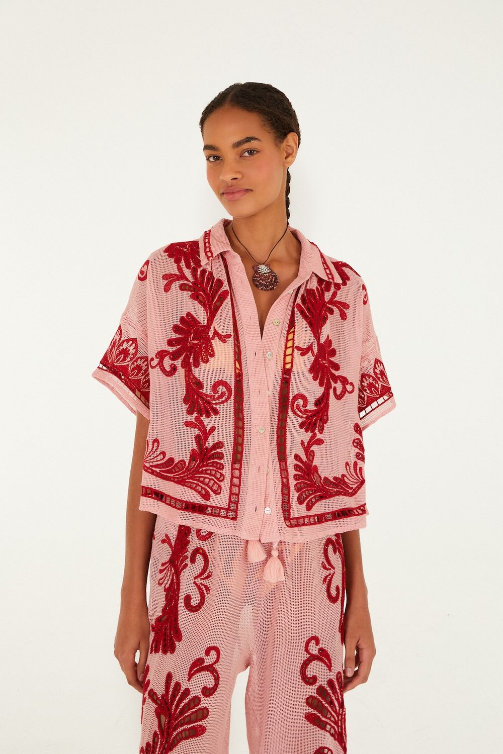 Farm Rio Arabesc Light Pink Blouse