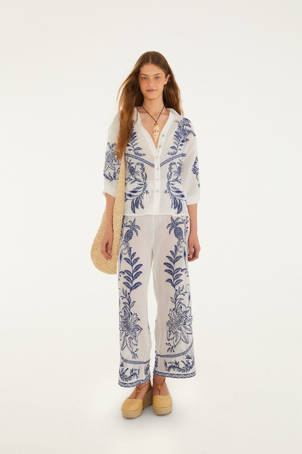 Farm Rio Off-white Nina Embroidery Blouse