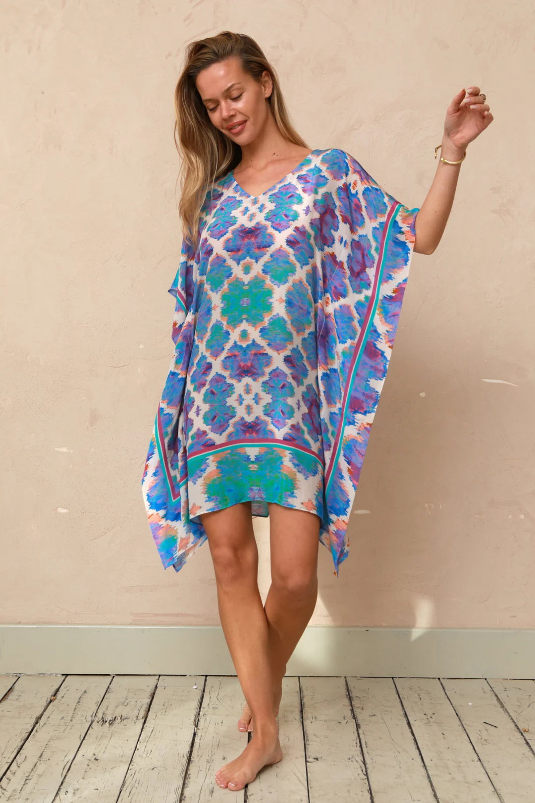 Orchid Paradise Silk Kaftan