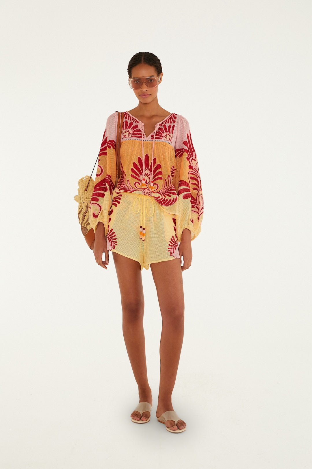 Farm Rio  Soft Yellow Arabesc Blouse