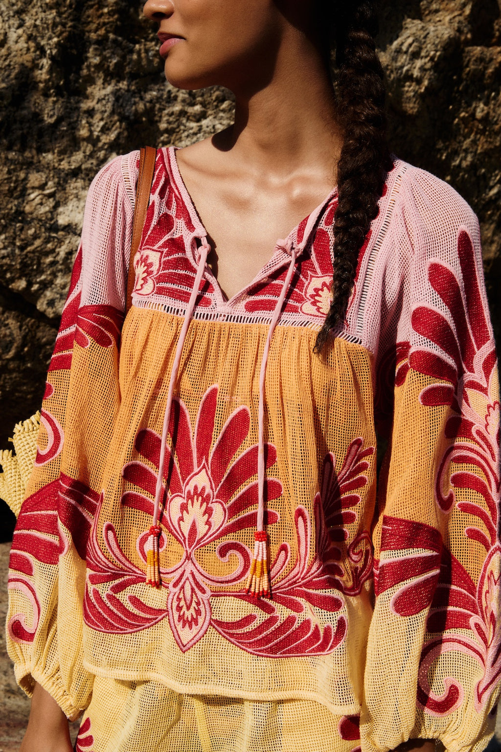 Farm Rio  Soft Yellow Arabesc Blouse
