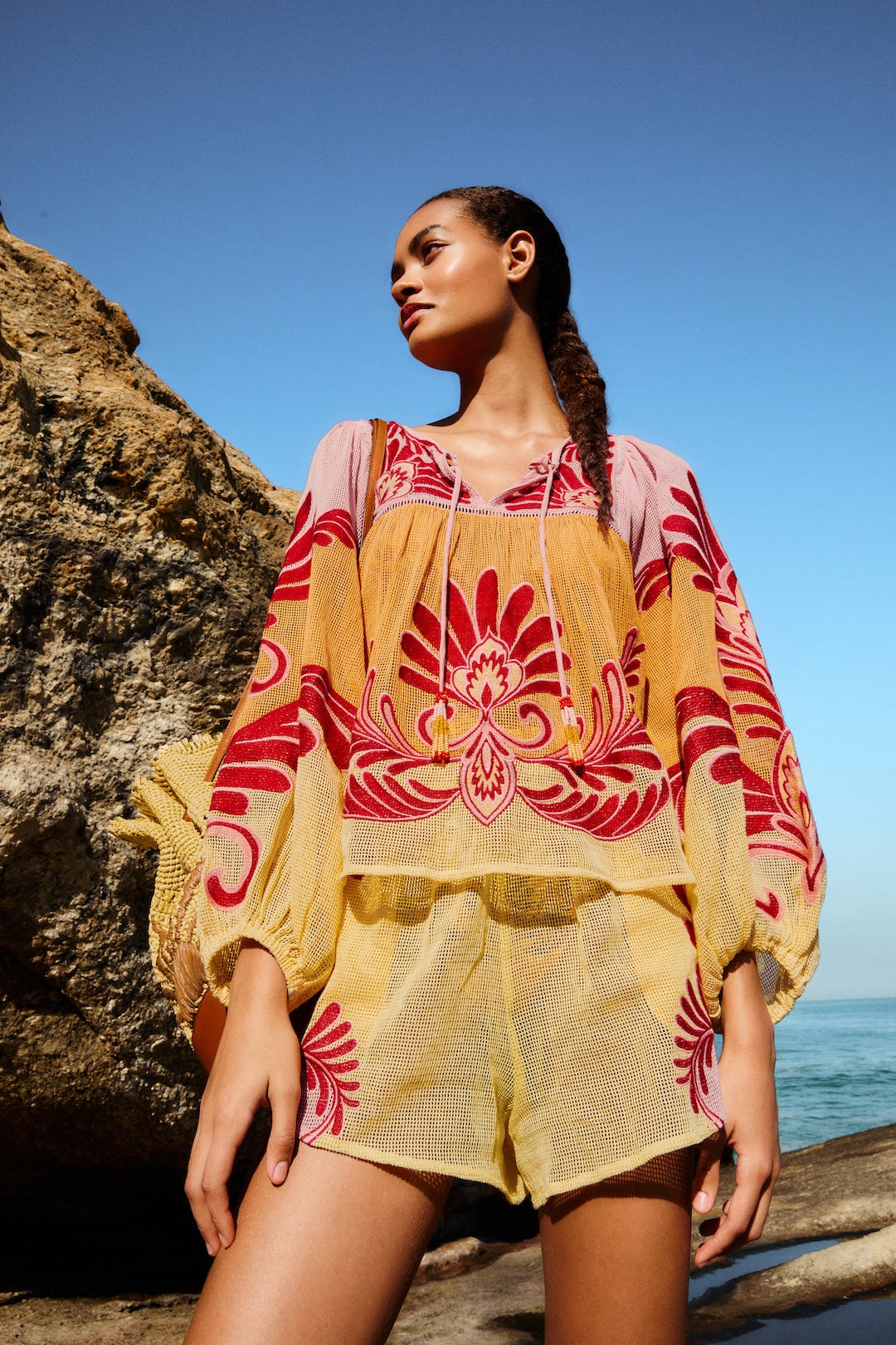 Farm Rio  Soft Yellow Arabesc Blouse