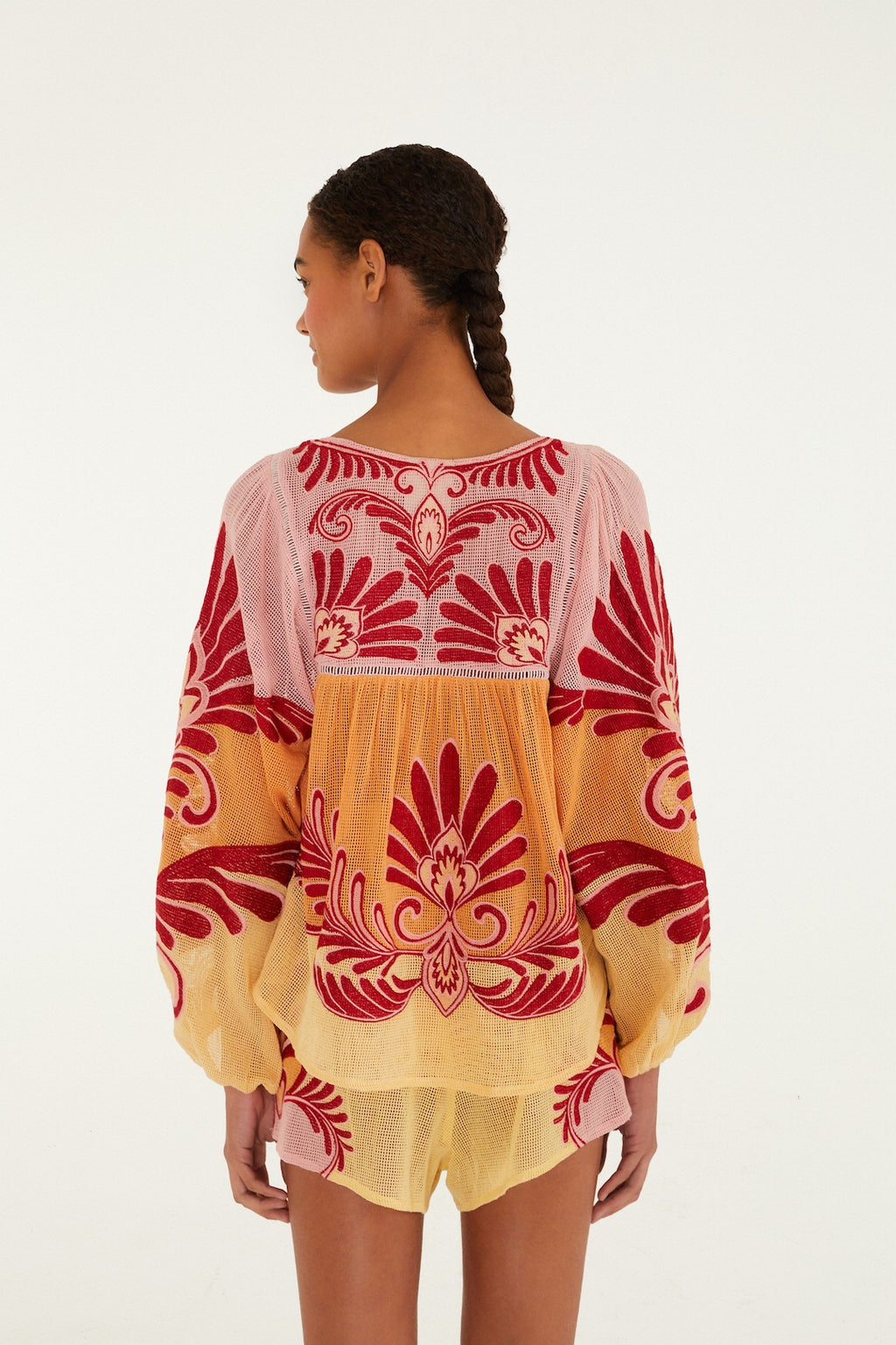 Farm Rio  Soft Yellow Arabesc Blouse