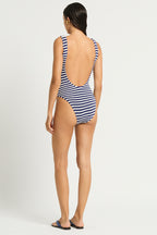 Bond Eye Swimsuit Top Navy White Dot Stripe