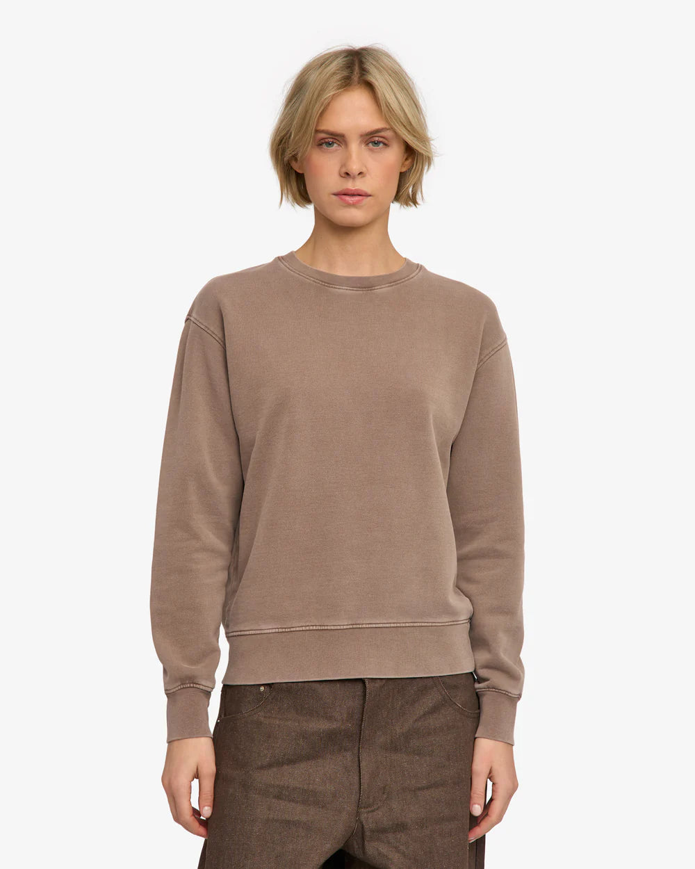 Colorful Standard Womens Classic Organic Crew Faded Khaki