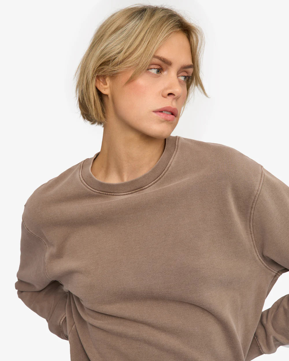 Colorful Standard Womens Classic Organic Crew Faded Khaki