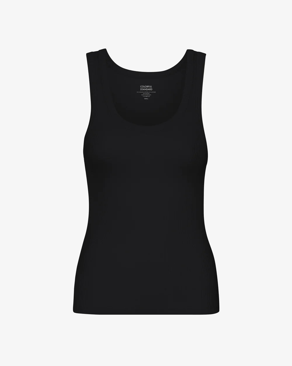 Colorful Standard Women Organic Rib Tank Top Deep Black