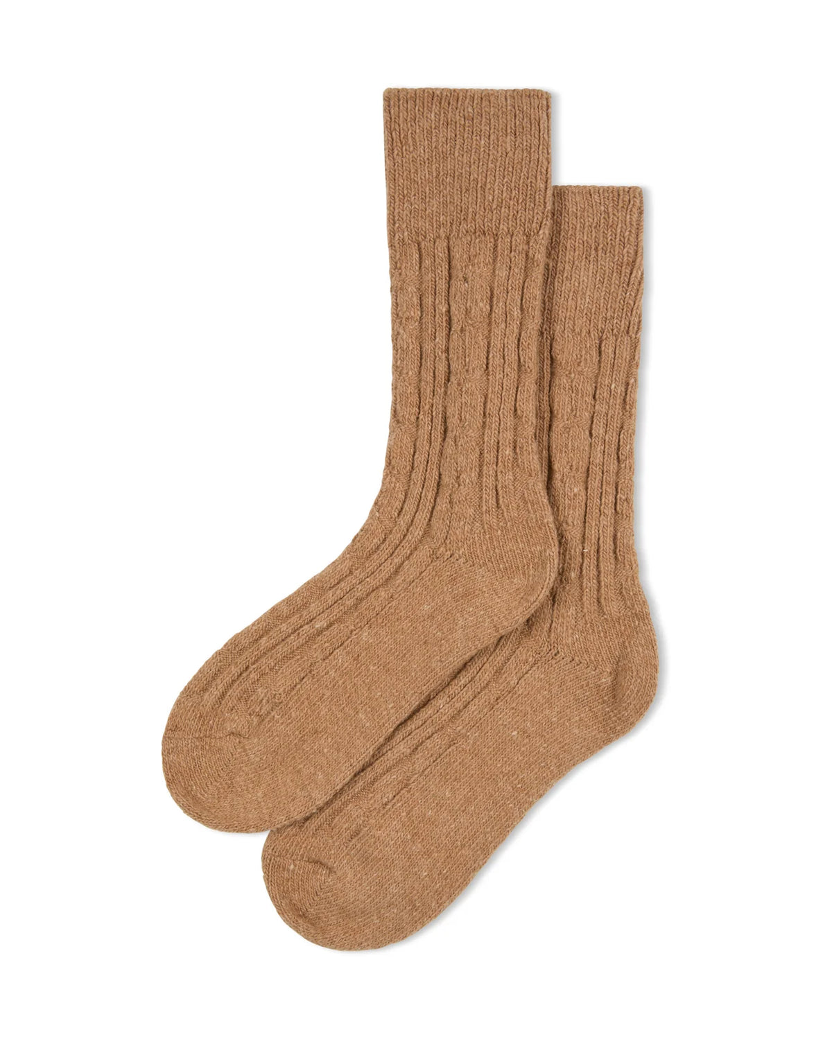 cable knit camel sock 