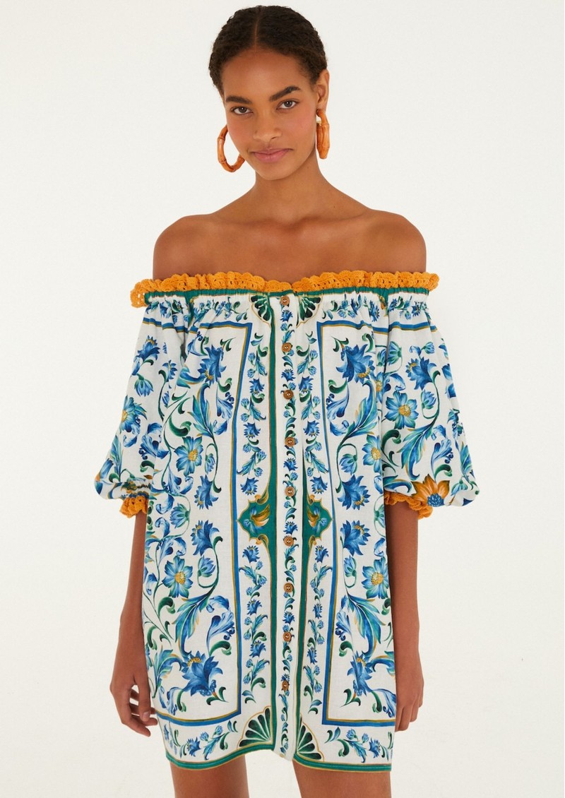 Farm Rio Flora Tile mini dress