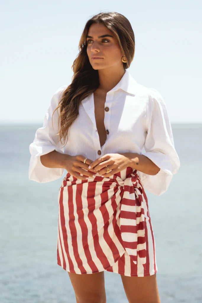 Sole Lisboa Skirt Catherine Red Stripes